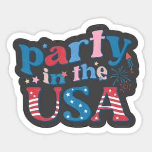 Party in the USA 4th of July Design Sticker